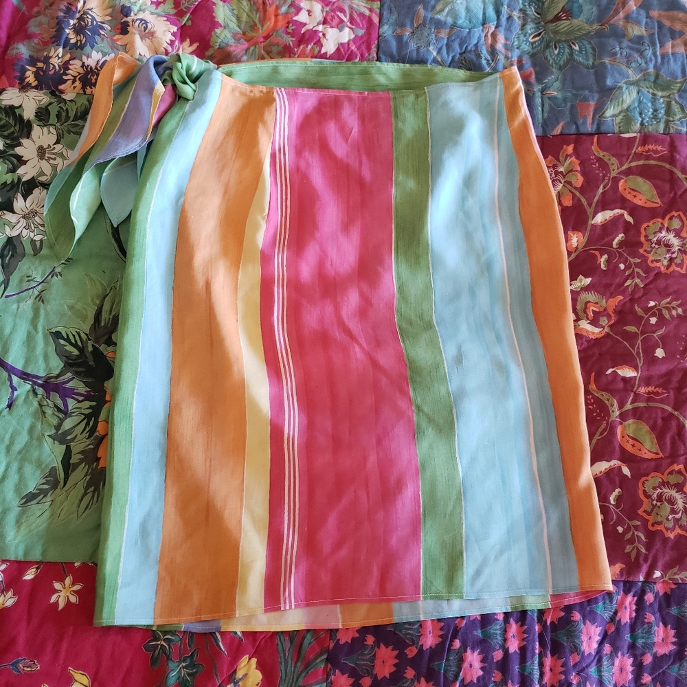 Ralph Lauren Country silk wrap skirt size L